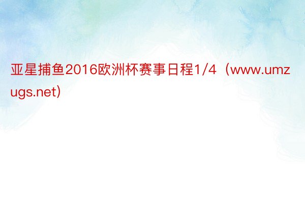 亚星捕鱼2016欧洲杯赛事日程1/4（www.umzugs.net）