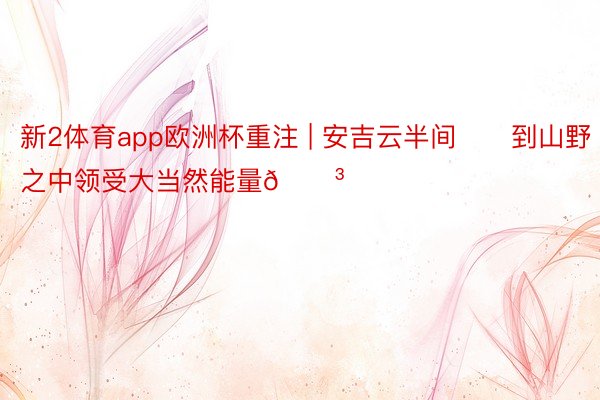 新2体育app欧洲杯重注 | 安吉云半间⛰️到山野之中领受大当然能量🌳